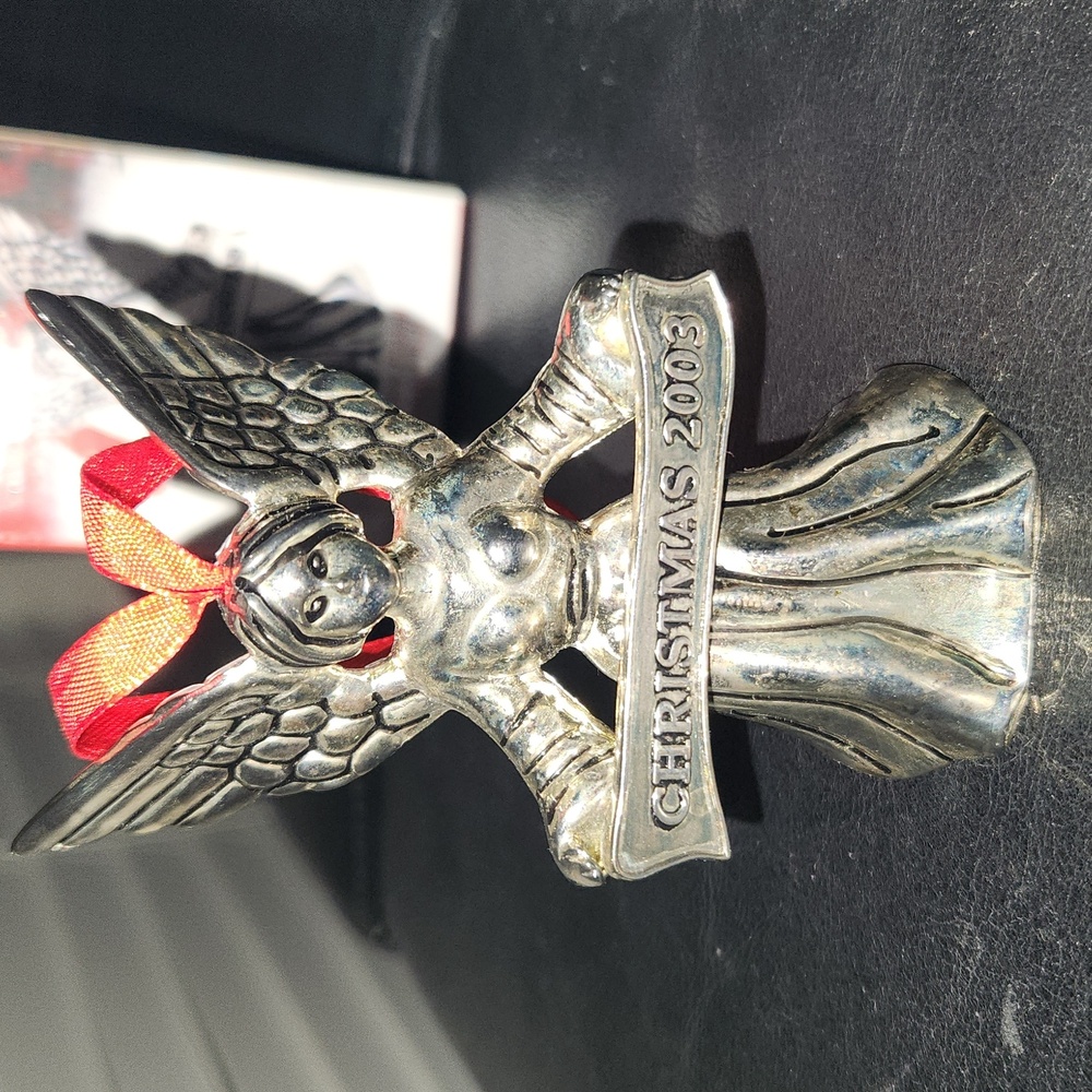 Christmas 2003 Silver Plated Angel Bell Orniment Holiday Collection By Godinger